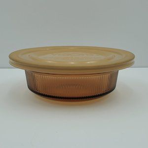 Corningware Vision Amber Ribbed Casserole Dish V-30-B 24 oz 750 ml